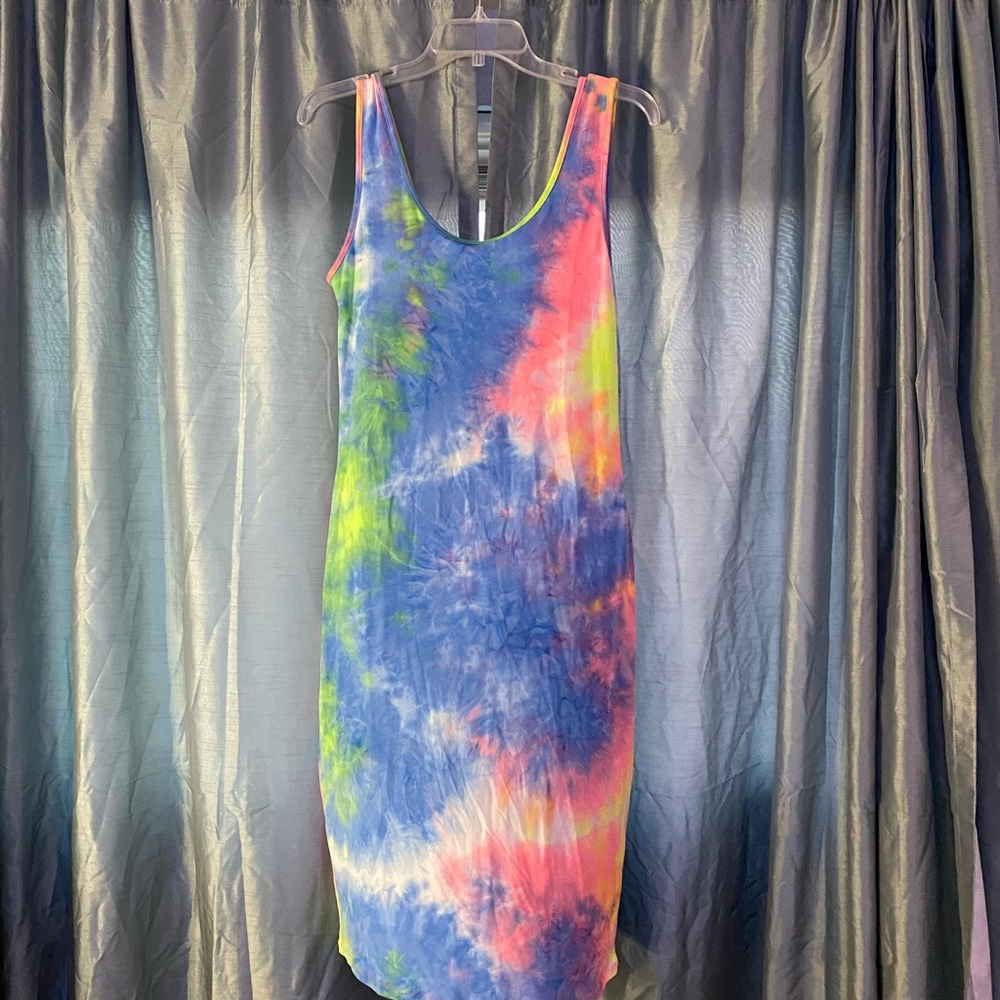 MERMAID FITTED TIE-DYE DRESS